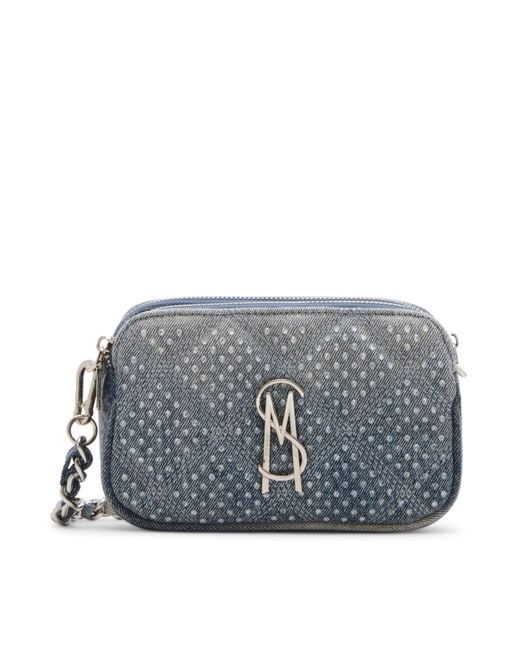 Steve Madden Gray Quilted Double Zip Crossbody with Stones Daisy-r Gesteppte Umhängetasche mit doppeltem Reißverschluss und Steinen