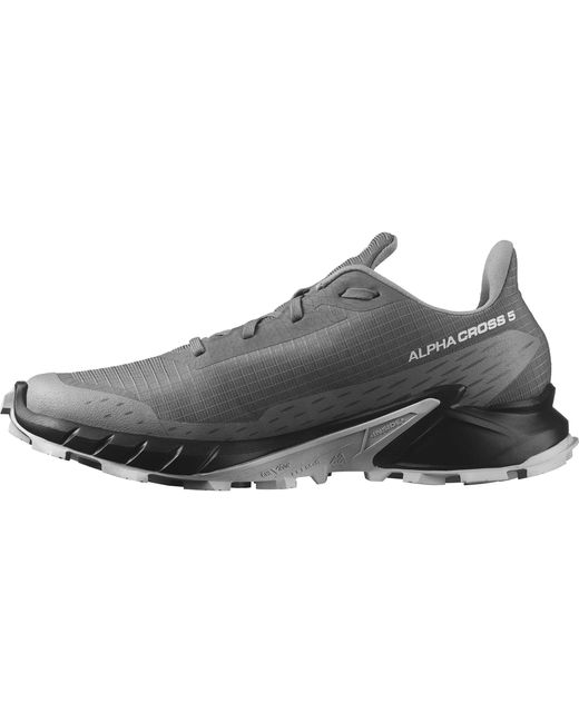 Salomon Gray Alphacross 5 Trail Running Shoes For for men