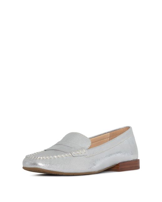Donald J Pliner White Donald Pliner Binah Metallic Penny Loafer
