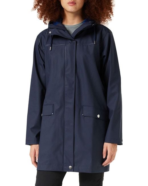 Helly Hansen Blue Moss Hooded Waterproof Windproof Raincoat