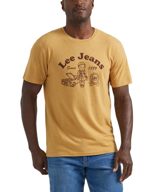 Lee Jeans Blue Short Sve Graphic T-shirt for men