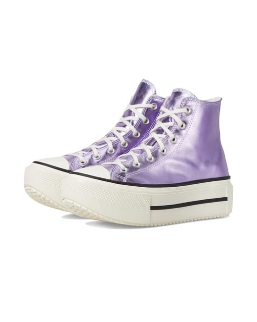 Converse Purple Chuck Taylor All Star Lift Double Stack Metallic Sneaker für Erwachsene
