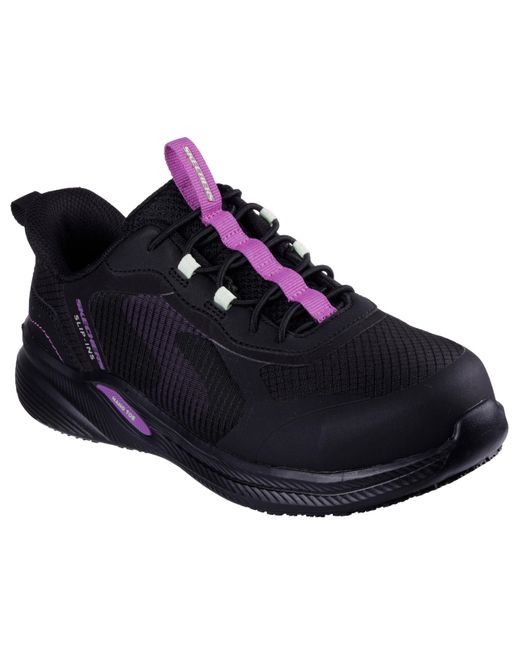 Skechers Blue Bungee Lace Athletic Hands Free Slip-ins Carbix Industrial Shoe