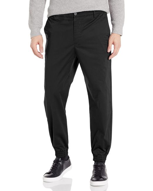 Emporio Armani Black A | X Armani Exchange Cuffed Leg Elastic Waistband Trouser for men