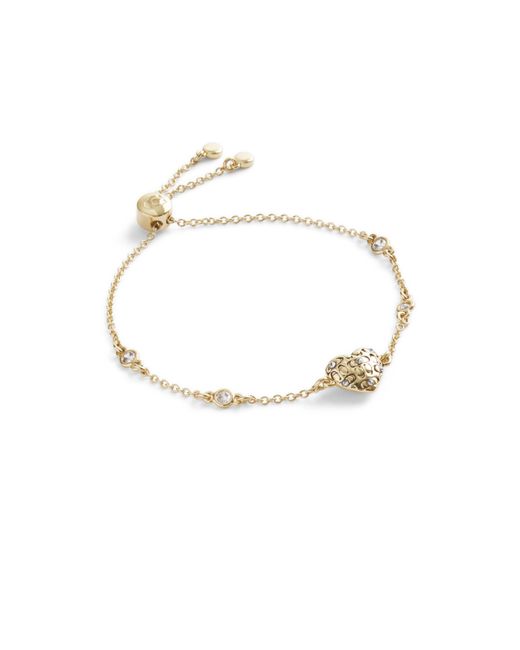 COACH Metallic S Signature Quilted Heart Slider Bracelet