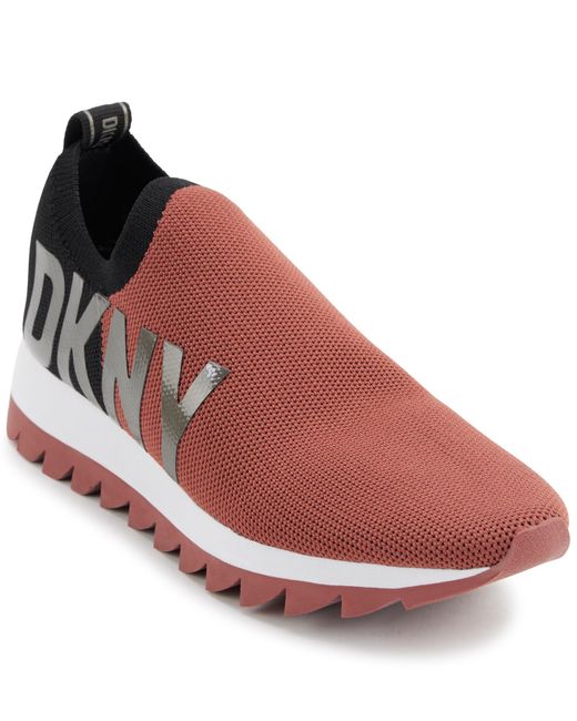 DKNY Lightweight Slip On Fashion Sneaker in Red | Lyst