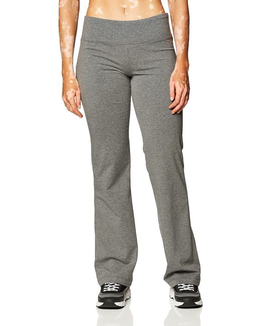 Jockey Activewear Cotton Stretch Slim Bootleg Pant in Charcoal Grey