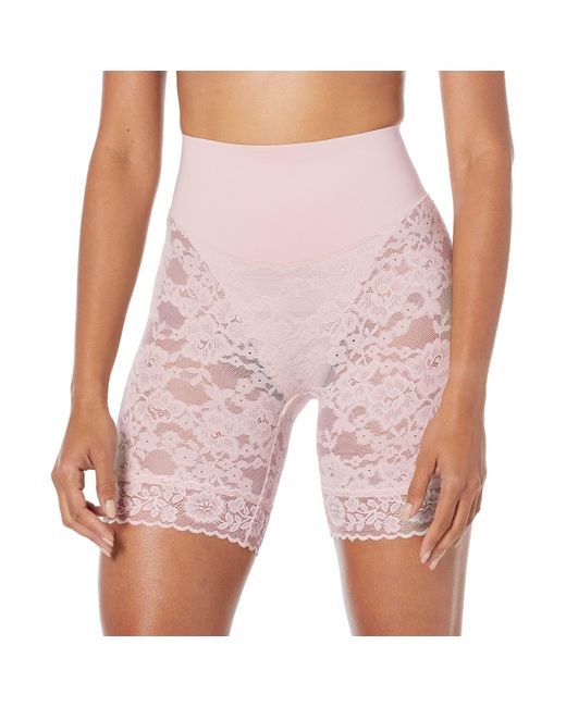 Maidenform Pink Womens Tame Your Tummy Lace Shorty