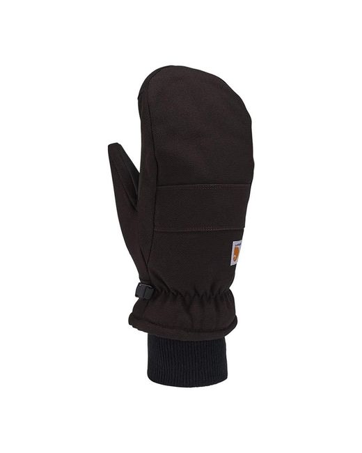 Carhartt Black Insulated Duck Synthetic Leather Knit Cuff Mitt for men