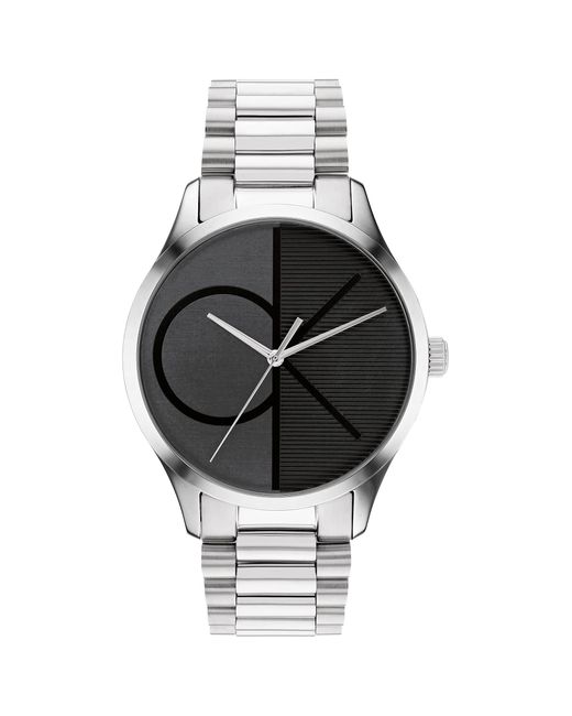 Calvin Klein Black Quartz Stainless Steel Case And Link Bracelet Watch