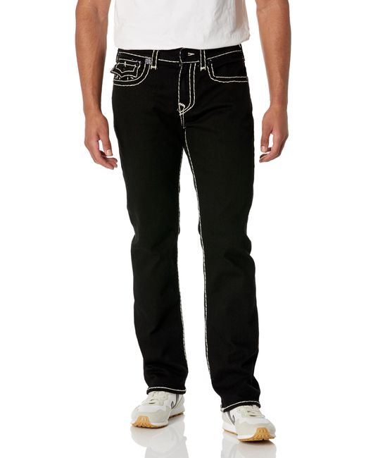 True Religion Black Ricky Super T Straight Flap Jean for men