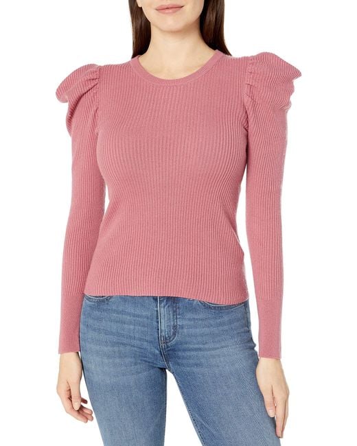 Splendid Long Cashmere Blend Puff Sleeve Sweater in Pink - Save 40% - Lyst