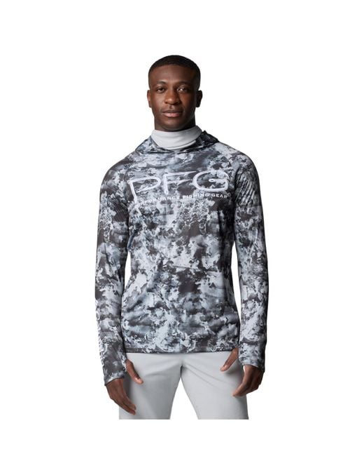 Columbia Blue Pfg Super Terminal Tackle Vent Hoodie for men