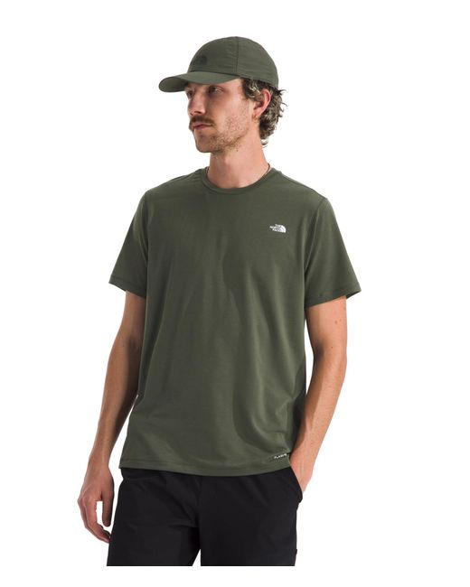 The North Face Green Adventure Tee | Lightweight & Stretchy Shirt With Set-in Sleeves & Heat Transfer Logo for men