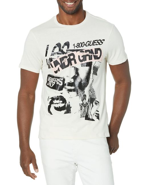 Guess White Underground Rock Tee for men