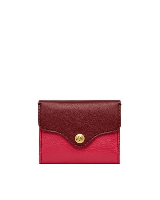 Fossil Red Heritage Leather Wallet Trifold