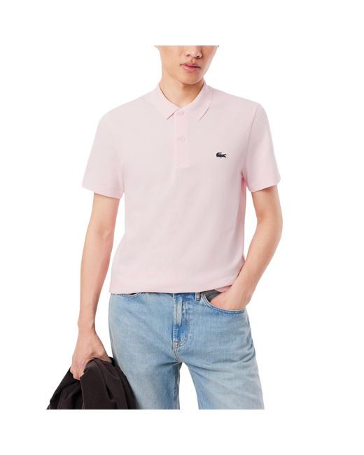 Lacoste Blue Regular Fit Cotton Blend Polo Shirt for men