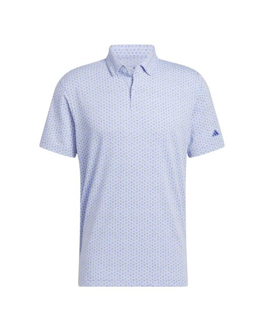 Adidas Blue Golf S Go-to Printed Polo Shirt for men