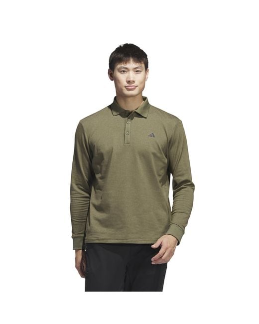 adidas Essentials Long Sleeve Polo Shirt in Green for Men Lyst