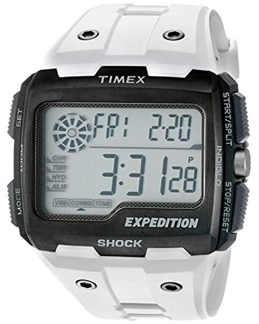 Timex White Expedition Grid Shock Watch for men