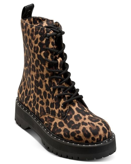 DKNY Black Batu Lug Sole Lace Up Combat Boot Fashion
