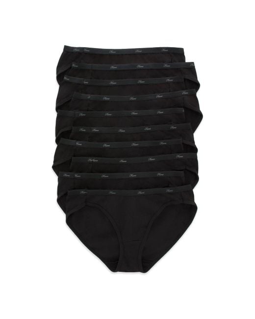 Hanes Womens Cotton Bikini Style Underwear in Black