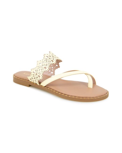 Kensie White Masha-b Flat Sandal