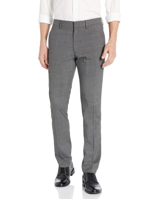 Gray Stretch Heather Glen Plaid Slim Fit Dress Pant Ghana | Ubuy