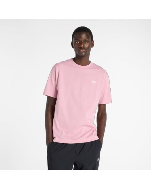 New Balance Pink Sport Essentials Cotton T-Shirt for men
