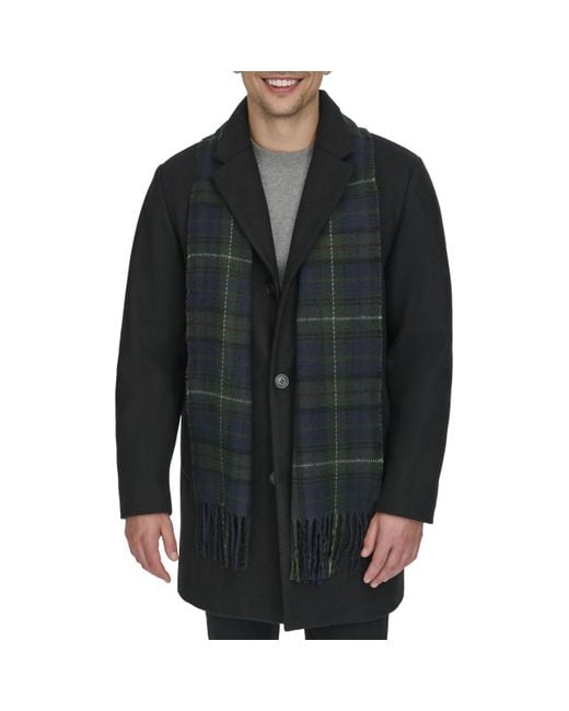 Dockers Black Henry Wool Blend Top Coat for men