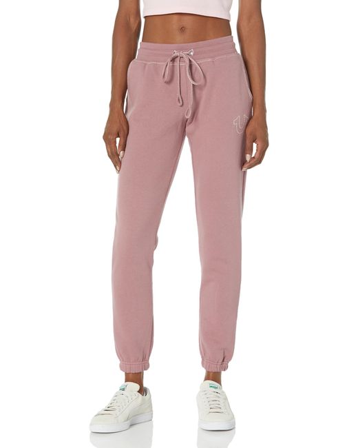 True Religion Pink Brand Jeans Big T Midrise Knit Jogger