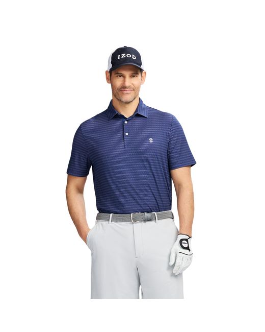 Izod Blue Swingflex Elite Short Sleeve Golf Polo for men