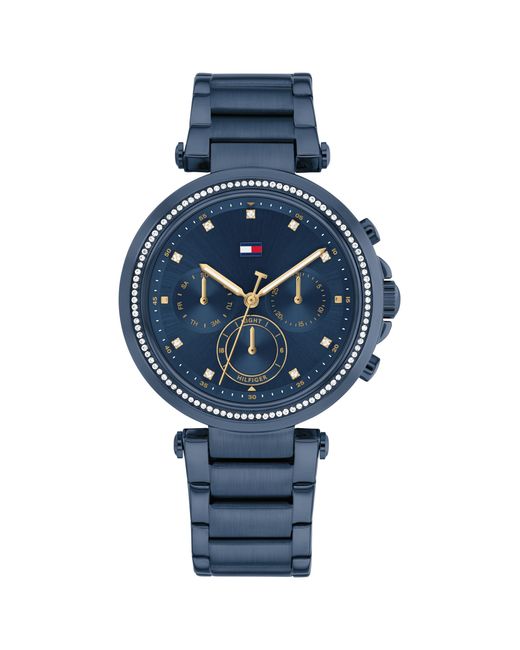 Tommy Hilfiger Blue Multifunction Stainless Steel Wristwatch - Water Resistant Up To 5 Atm/50 Meters - Premium Fashion Timepiece For All Occasions