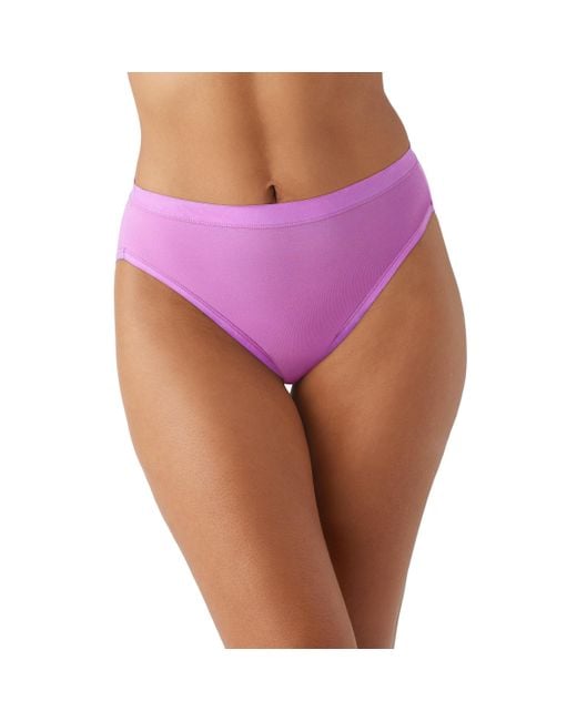 Wacoal Purple Understated Cotton Hi-cut Brief Panty
