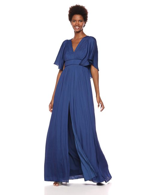 navy cape sleeve dress