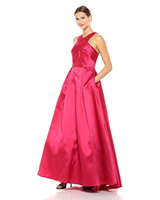 ML Monique Lhuillier Pink Halter Cross Front Ball Gown