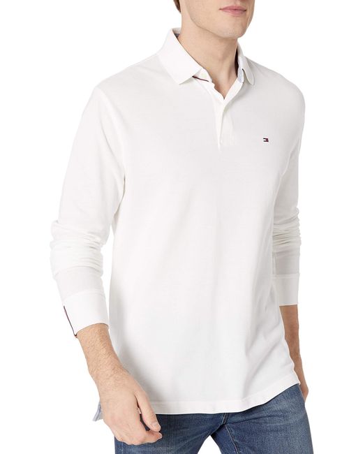 tommy hilfiger white long sleeve polo