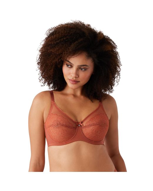 Wacoal Brown Retro Chic Unlined Mesh Full Coverage Underwire Bra