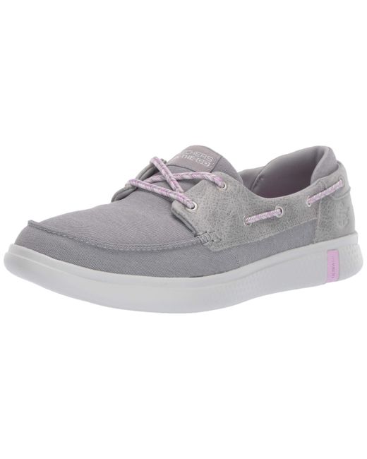 skechers grey boat shoes