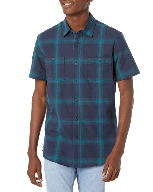 Chemise en Chambray à ches Courtes et Coupe Classique Amazon Essentials pour homme en coloris Blue