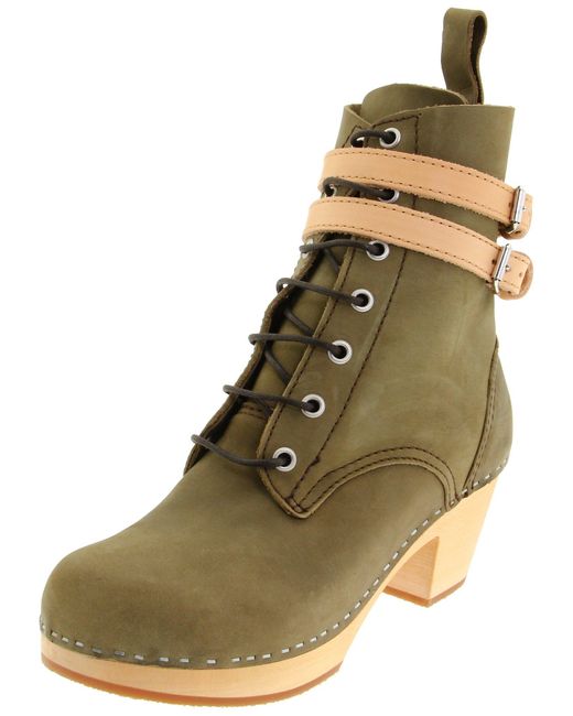 Swedish Hasbeens Combat Boot Lace-up Boot,military Green Nubuck,6 M Us in  Natural | Lyst