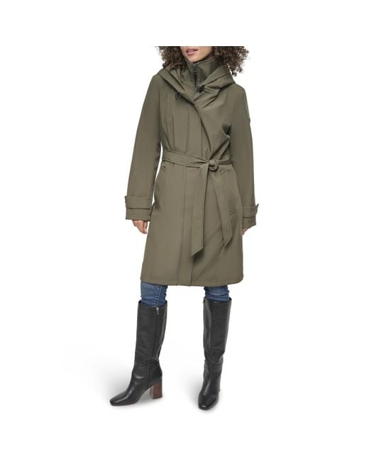 DKNY Natural Bib-front Hooded Softshell