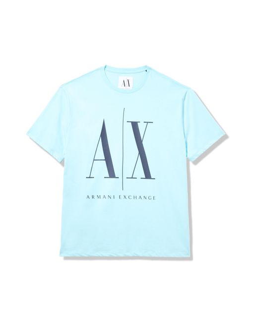 Emporio Armani Blue A | X Armani Exchange Regular Fit Cotton Jersey Ax Icon Logo Tee for men