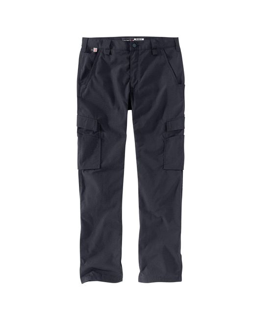 Carhartt Blue Flame-resistant Force Relaxed Fit Ripstop Cargo Work Pant for men