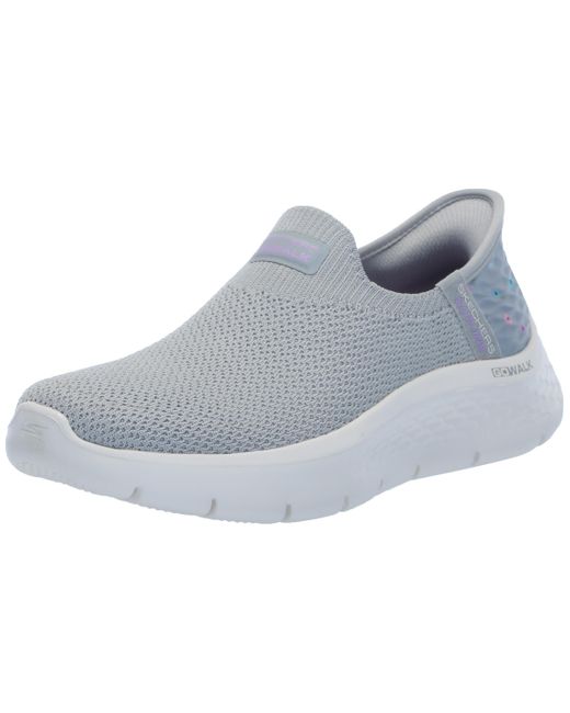 Skechers White Go Walk Flex Sunset Rose Hands Free Slip-In-Sneaker