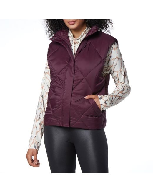 Andrew Marc Purple Quilted Puffer Vest