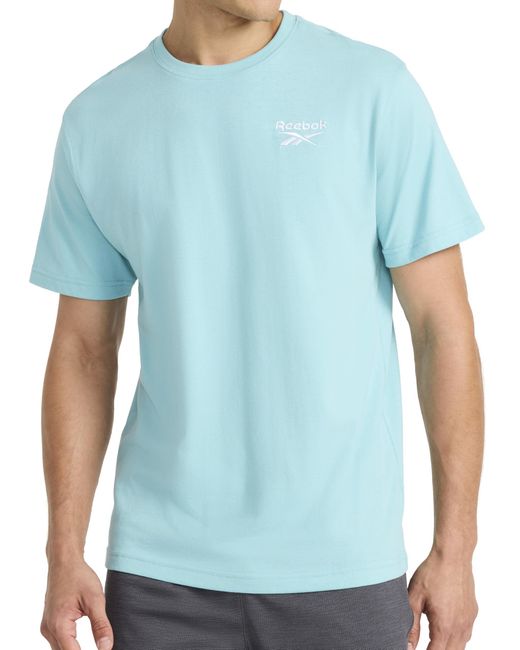 Reebok Blue 's Small Embroidery Crewneck T-shirt for men