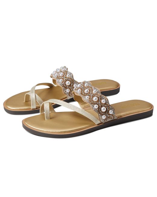 Kenneth Cole Reaction Spring X Band Scallop Jewel Flat Sandal in Soft ...