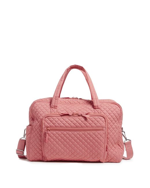 Vera Bradley Pink Cotton Weekender Travel Bag