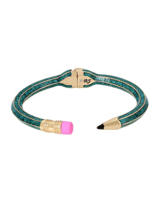 Betsey Johnson Pencil Hinged Bangle Bracelet in Teal (Blue) Lyst